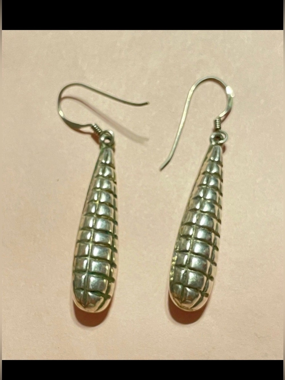 Vintage Sterling Silver Pierced Earrings #7852